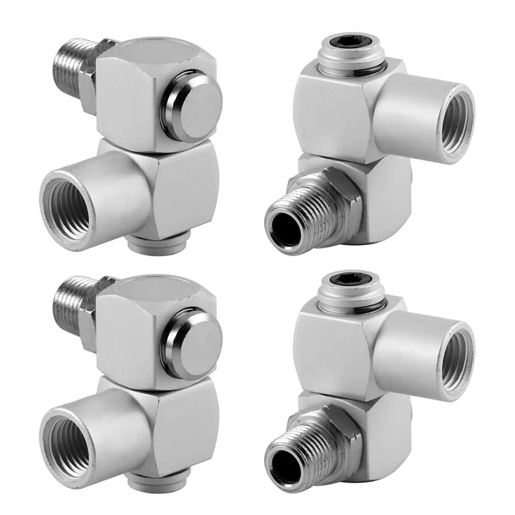 Aluminum Air Hose Adapter 4-Pack | 360° Swivel Pneumatic Fitting