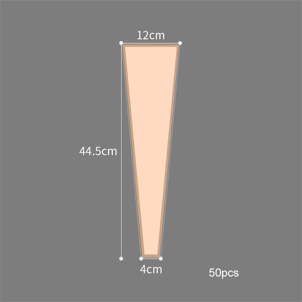 50-Pack Waterproof Rose Flower Wrapping Bags – Rose Gold