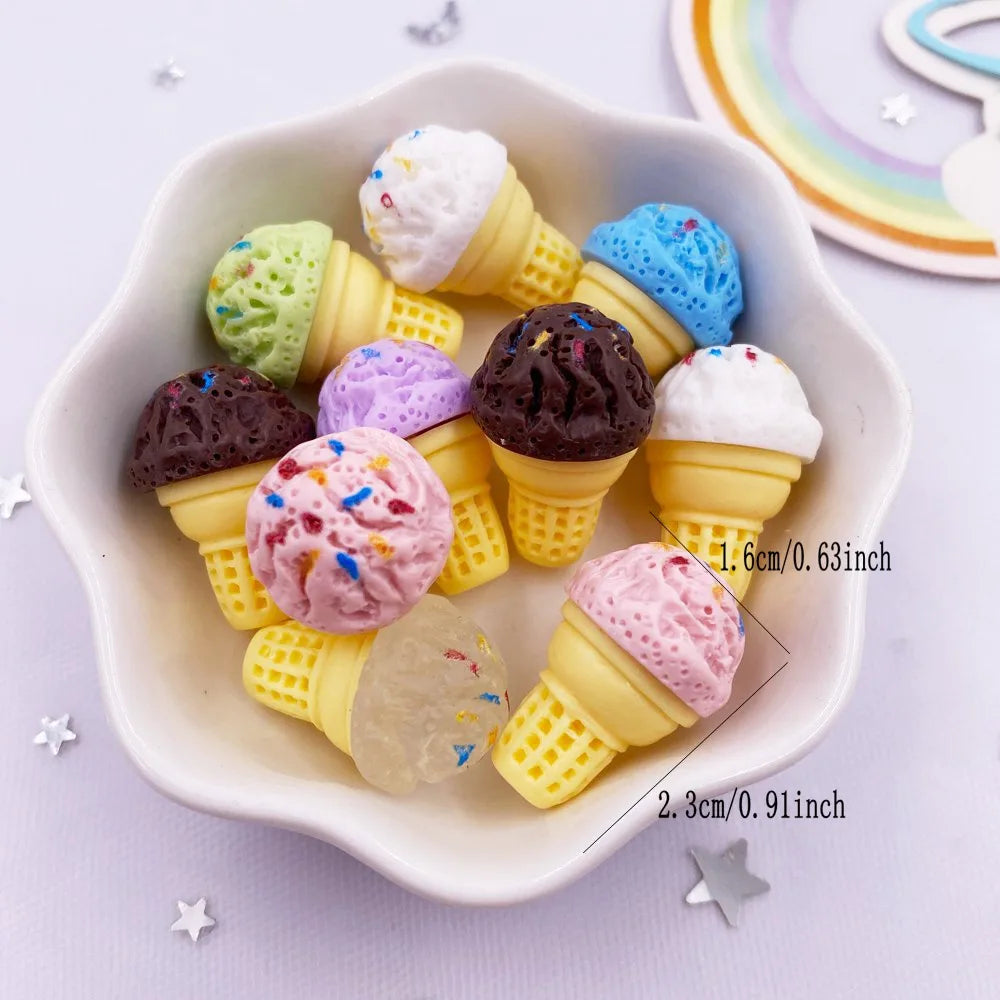 Resin 3D Cheese Cone Flatback Cabochons 10pcs – DIY Crafts
