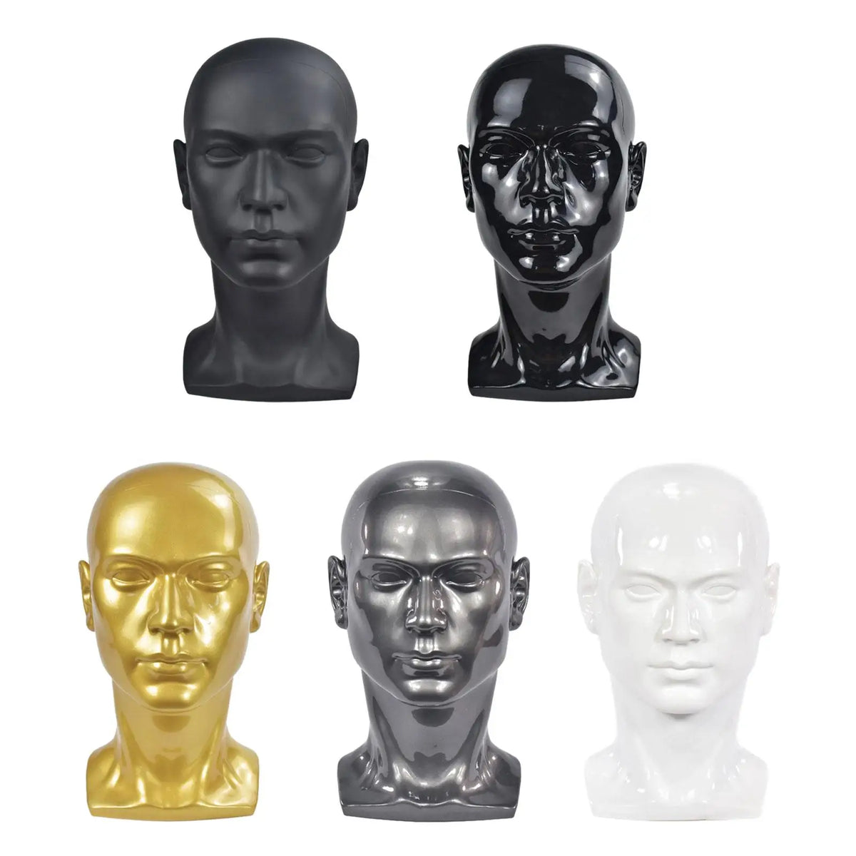 Male Mannequin Head Stand for Wig, Hat & Glasses Display