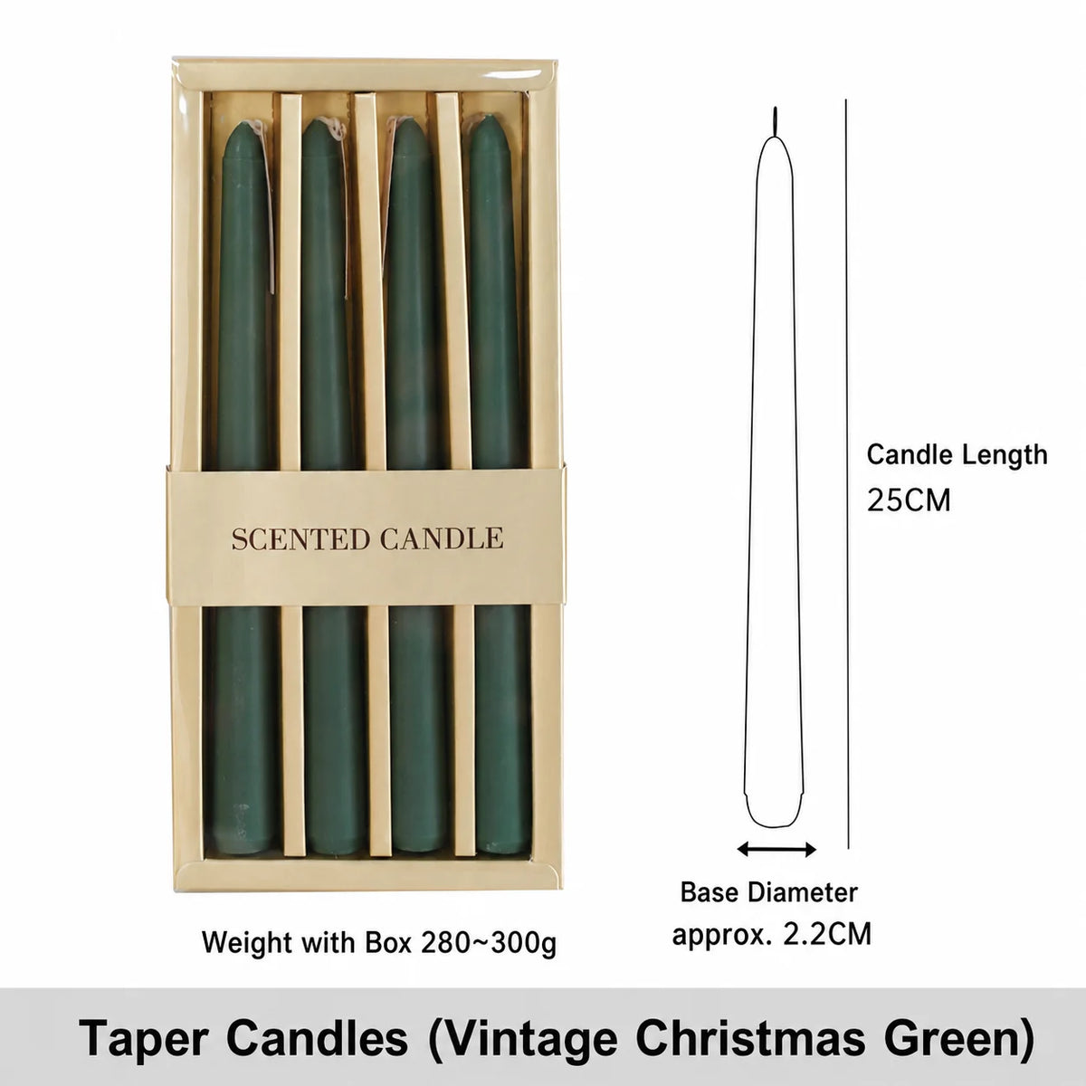 Handcrafted Scented Taper Candles 4-Pack | Holiday & Home Décor