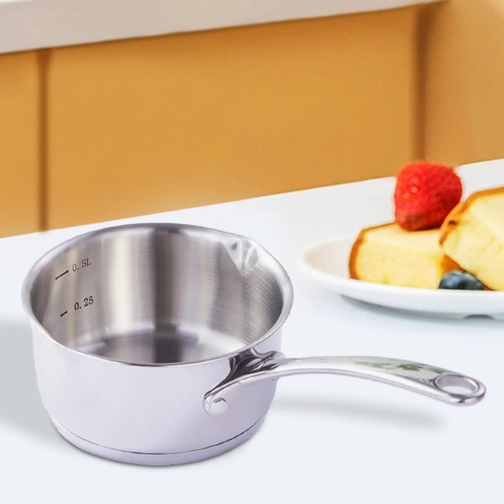 Kesoto Compact Stainless Steel Saucepan with Long Handle