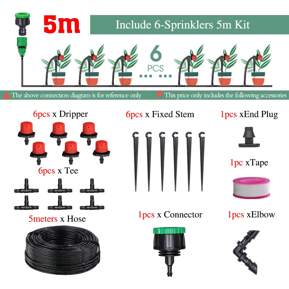 1/4" Drip Irrigation Kit – Auto Garden Watering System 5–50m