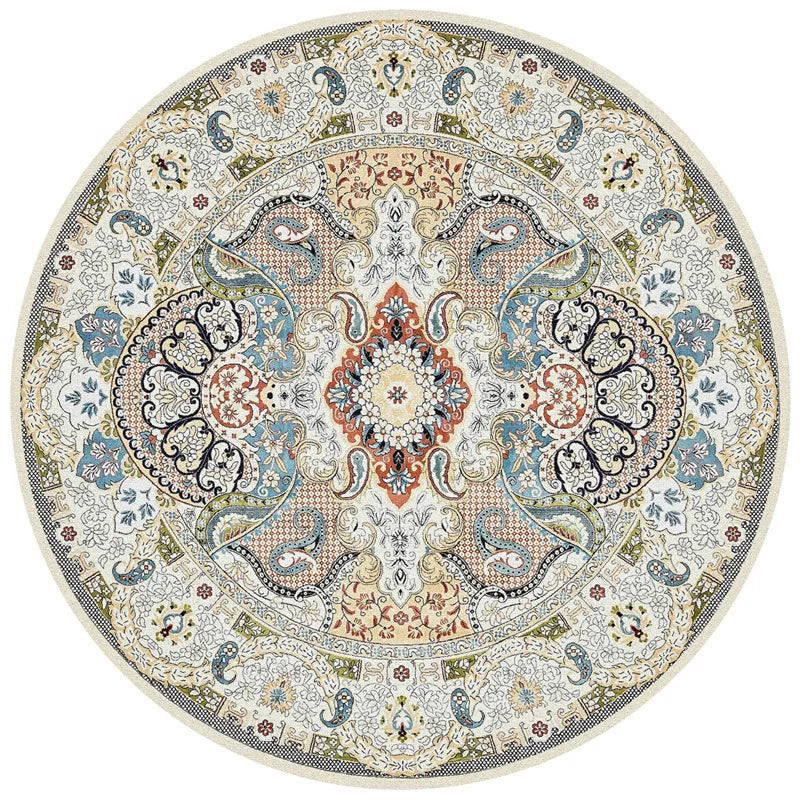 Vintage Nordic Round Mandala Rug – Bedroom & Living Room