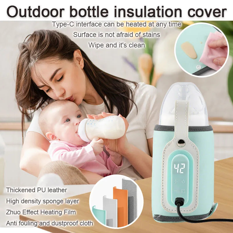 Portable USB Baby Bottle Warmer & Insulation Cover – 21W