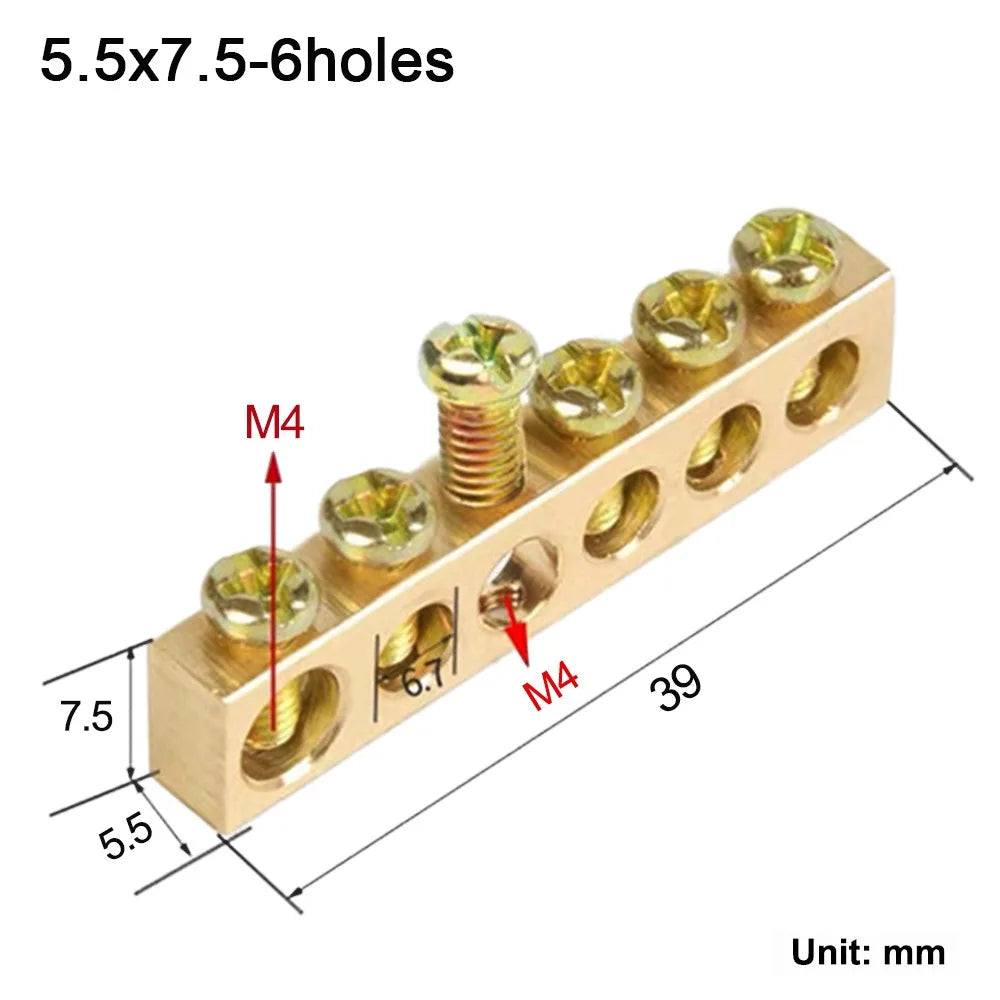 Copper Bus Bar Terminal Block – Brass Screw Wire Connector