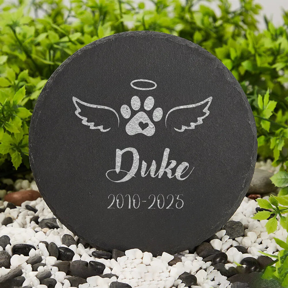 Personalized Engraved Slate Garden Stone – Custom Dog Name