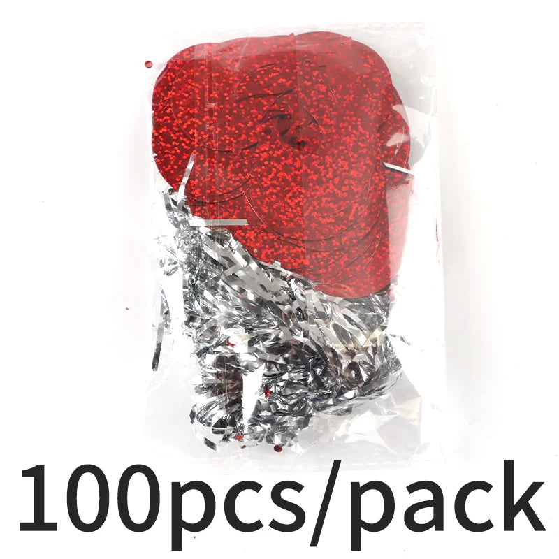 100-Pack Heart Sequin Pendants – Wedding & Valentine's Day Decor