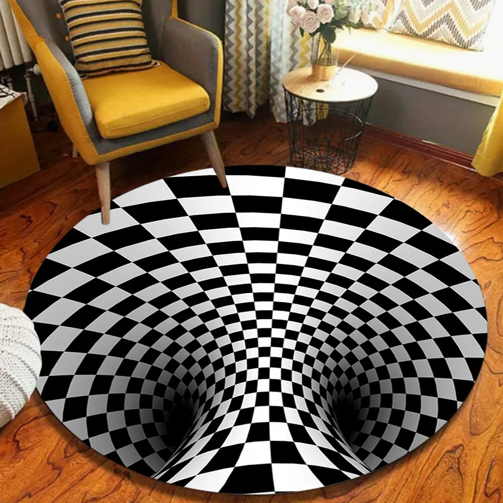 Round Non-Slip Flannel Floor Rug | Modern Home Décor Mat