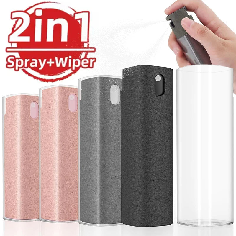 2-in-1 Microfiber Screen Cleaner Spray Bottle Set