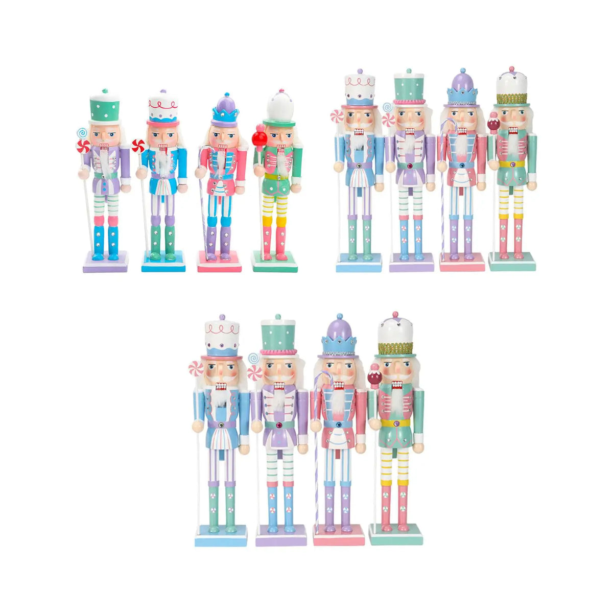 Christmas Wooden Nutcracker Figures Set of 4 | Holiday Décor