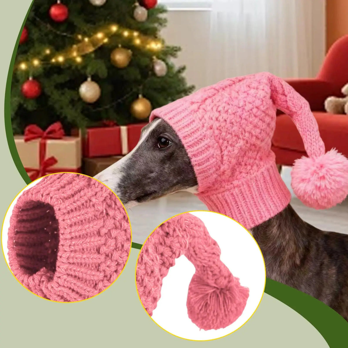 Winter Knitted Dog Hat with Pom – Soft Pet Beanie