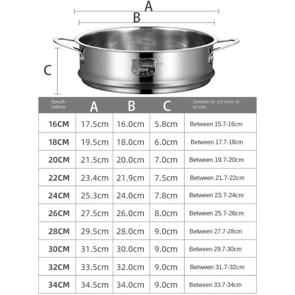 304 Stainless Steel Steamer Basket with Handles – 9 Sizes