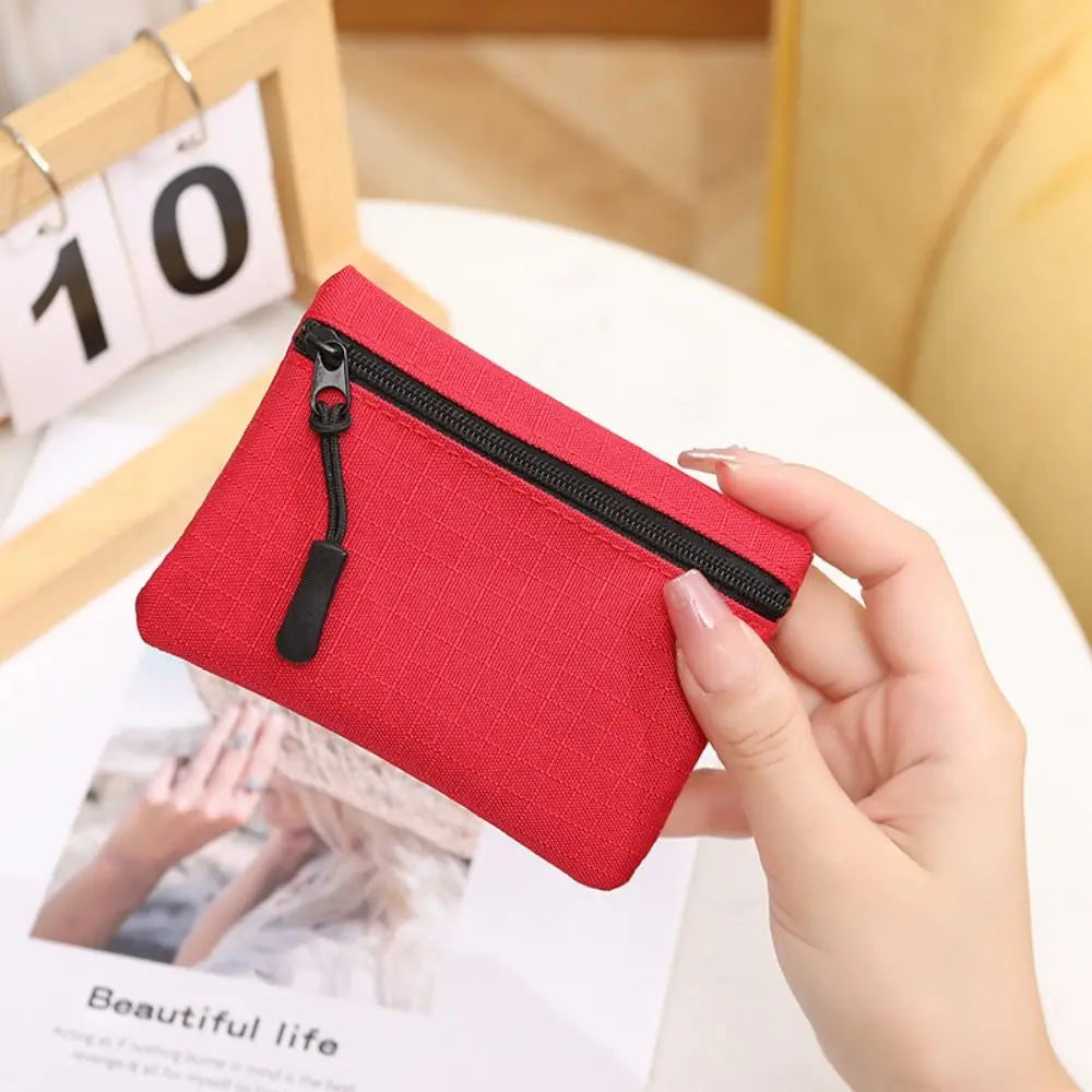 Unisex Mini Canvas Coin Purse – Zipper Wallet & Key Pouch