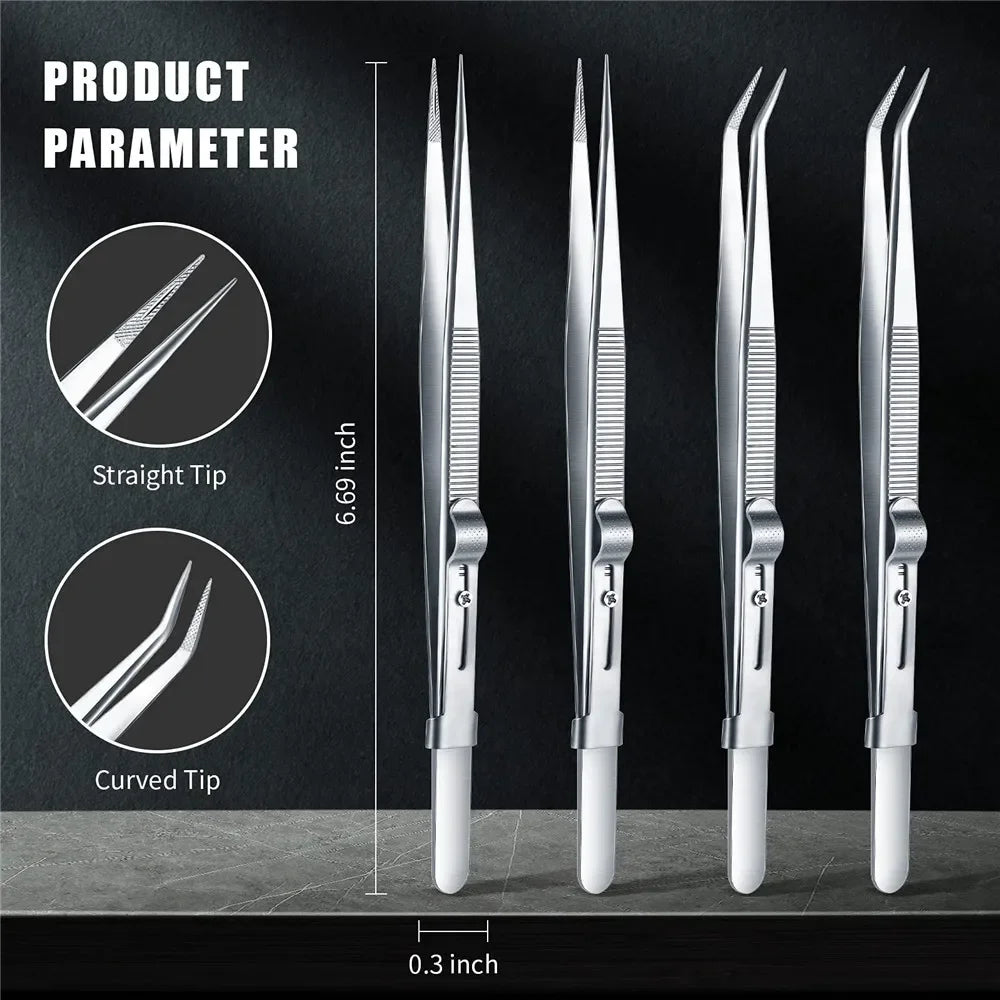 Precision Stainless Steel Jewelry Tweezers 16cm | Anti-Static