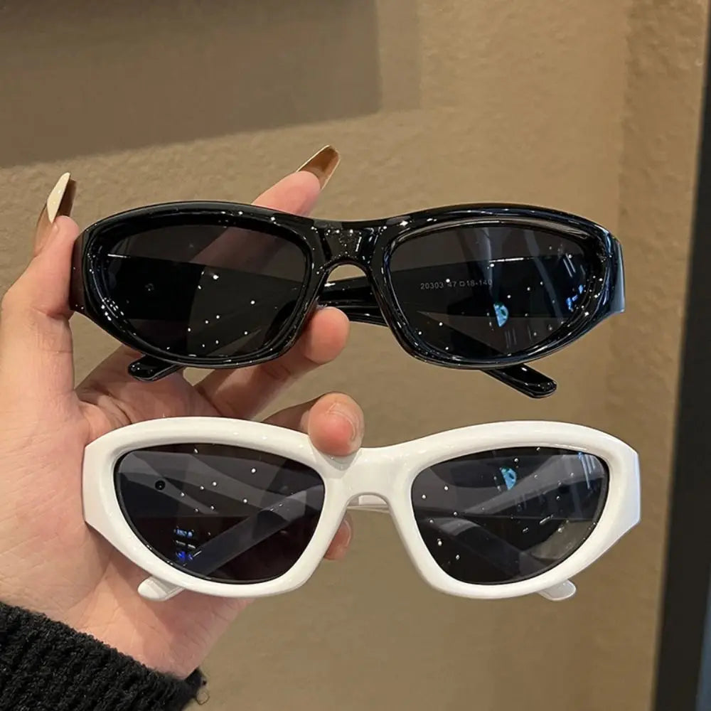 Y2K Oval Sports Punk Sunglasses UV400 – Colorful Mirror Lens