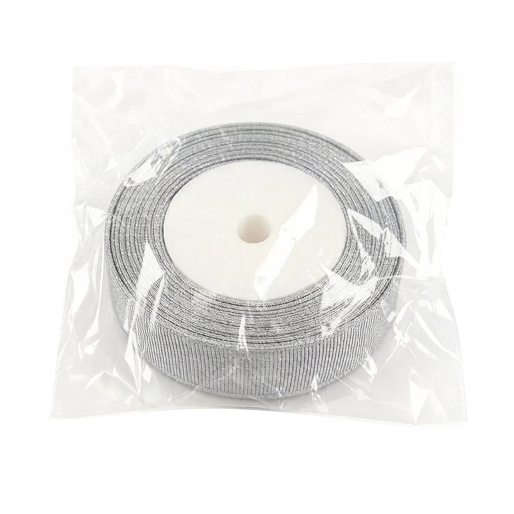 Gold & Silver Christmas Ribbon 25 Yards | Jacquard Polyester