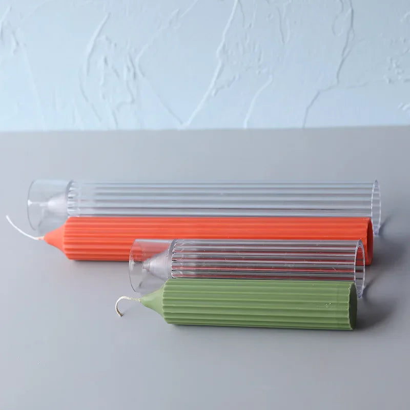 Vertical Stripe Acrylic Candle Mold | DIY Long Pole Pillar Mold