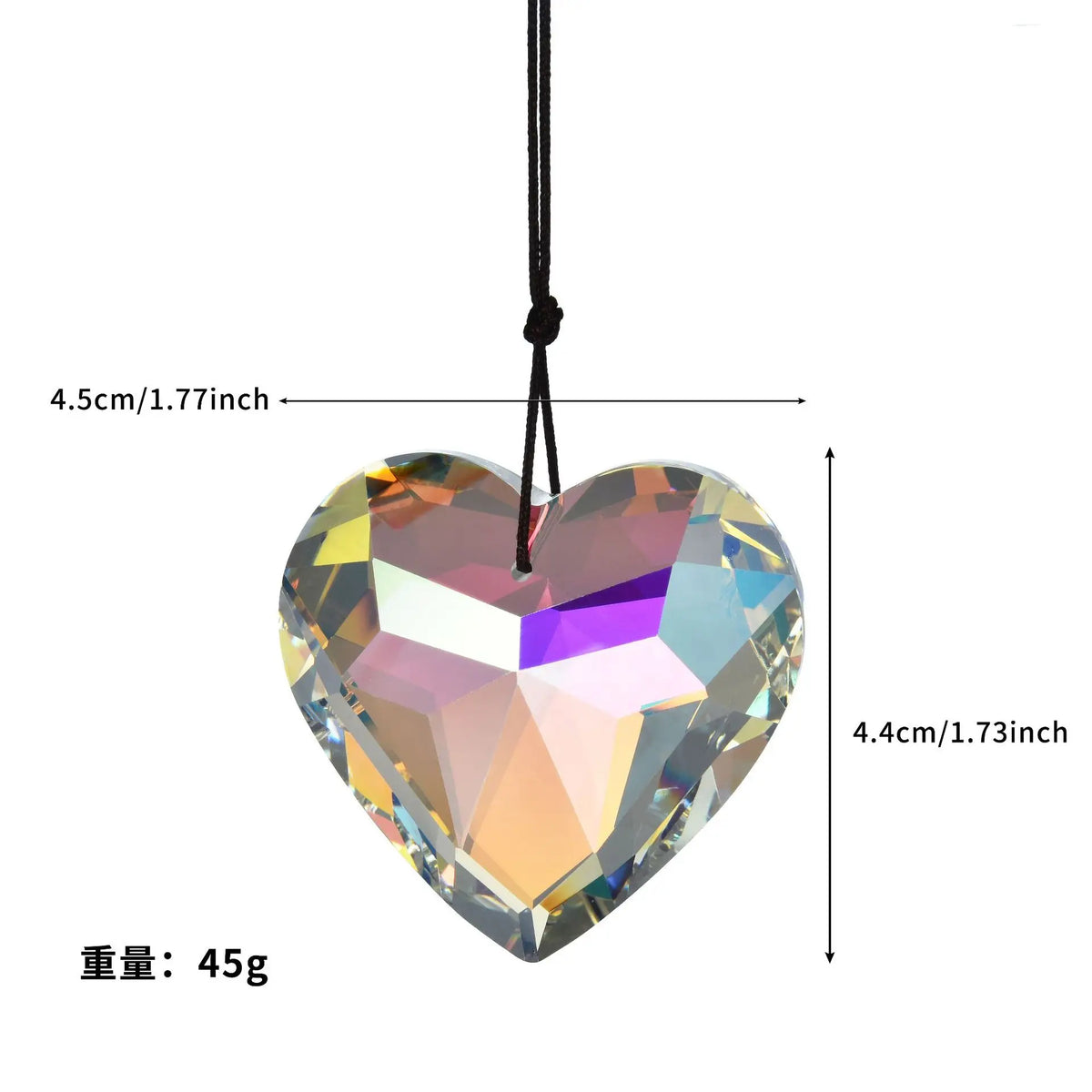 Crystal Heart Prism Pendant Sun Catcher & Chandelier Ornament