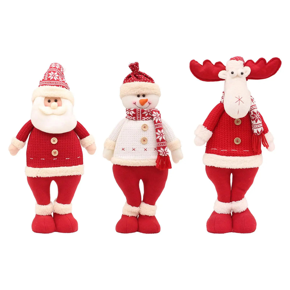 Santa Standing Figurine – Cloth Christmas Doll Table Decor