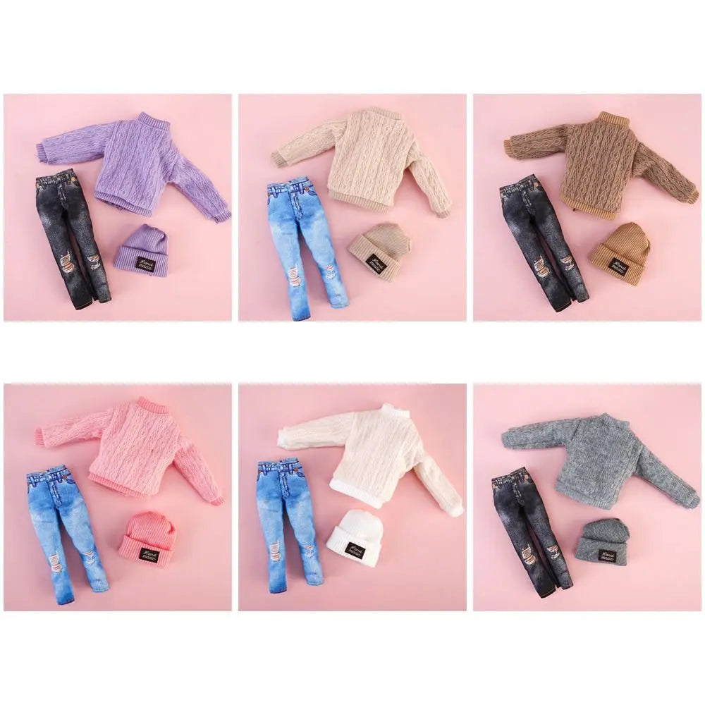 DIY Doll Clothes Set – Sweaters, Pants & Hats for 29–32cm