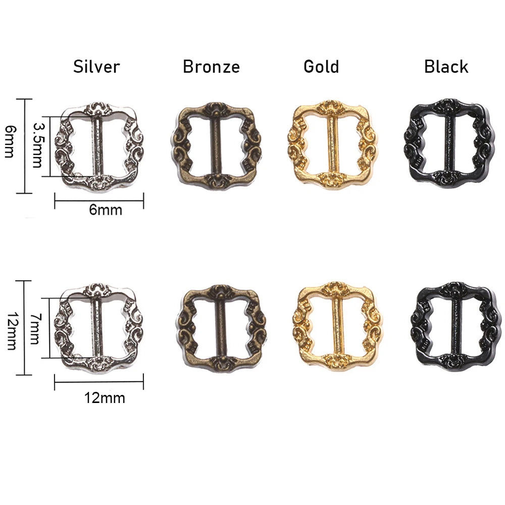 Mini Metal Tri-Glide Doll Buckles 20/40pcs – DIY Bag & Belt