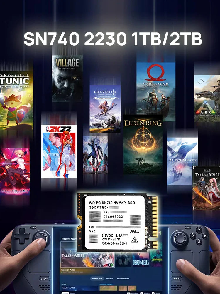 WD SN740 2TB M.2 2230 PCIe 4.0 NVMe SSD – Steam Deck & Surface