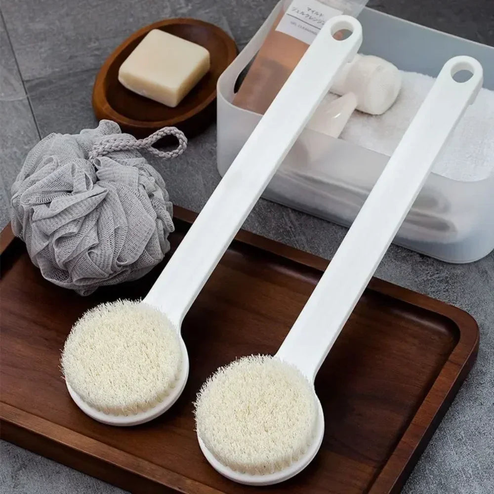 Long Handle Bath Brush – Soft Bristle Body Scrubber