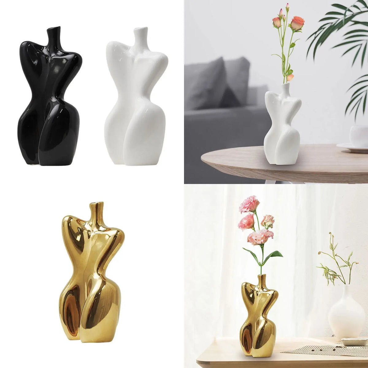 Kesoto Ceramic Body Vase – Abstract Female Form Flower Pot