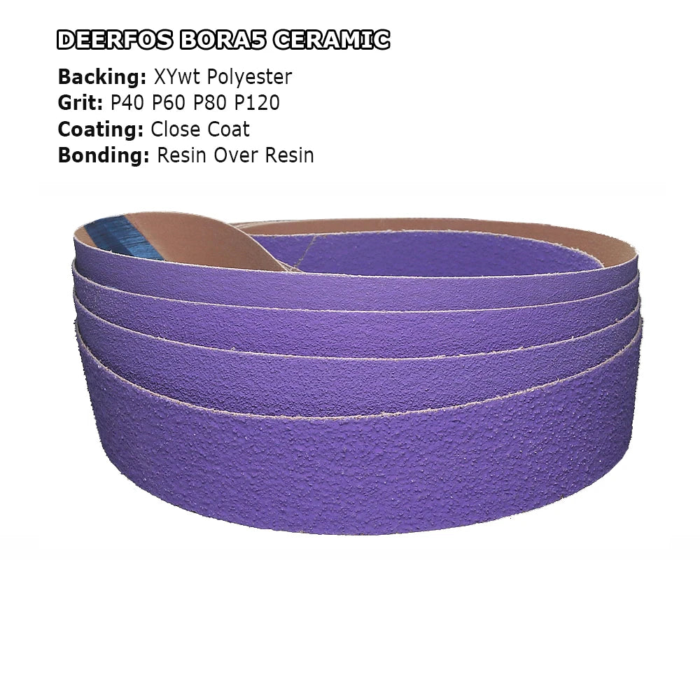 2x42" Ceramic Abrasive Sanding Belts – Metal, Wood & Plastic