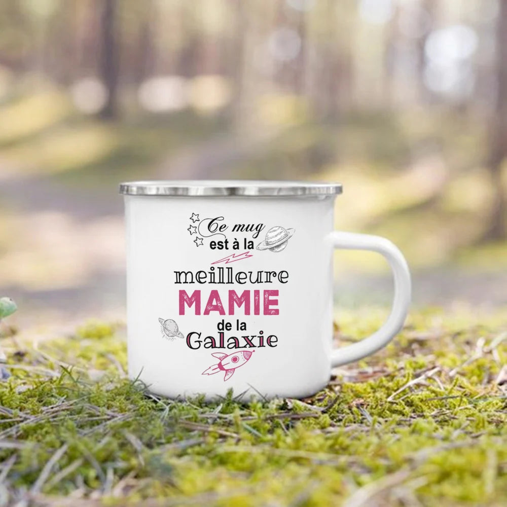 Family Title Enamel Camping Mug – Birthday Gift for Family