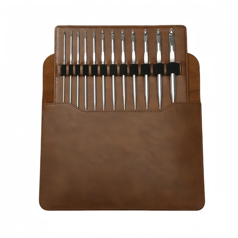 12-Piece Aluminium Tunisian Crochet Hook Set – Interchangeable