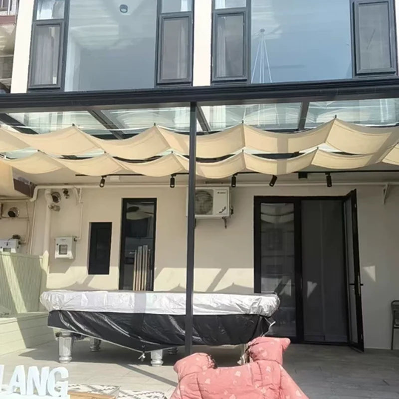 Retractable Wave Sunshade Canopy – Waterproof UV Block