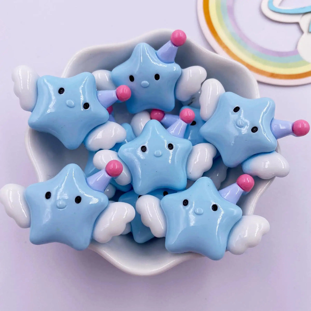 Resin Kawaii Angel Star Baby Flatback Figurines 6PCS DIY Crafts