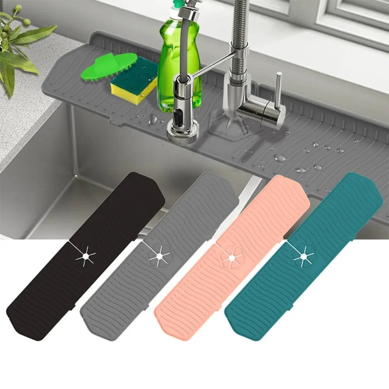 Silicone Faucet Mat – Sink Splash Guard & Drip Catcher Pad