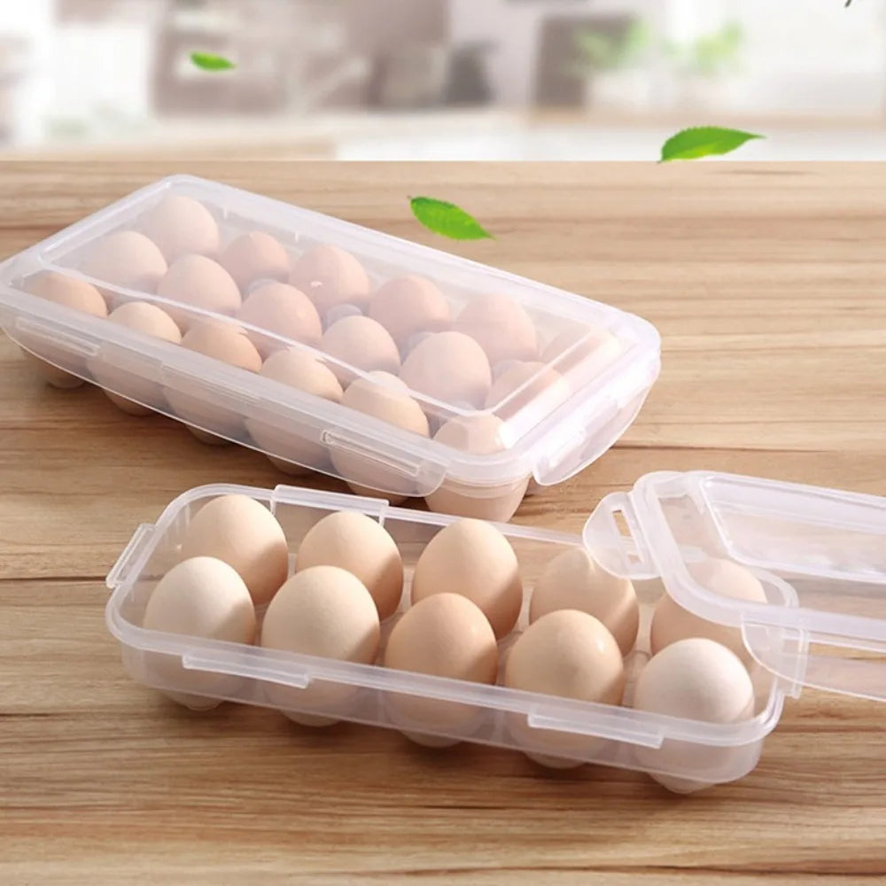 Transparent Egg Storage Box with Lid | 10 & 18 Grid Organizer