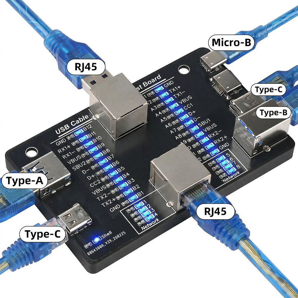 USB 3.0 Multifunctional Cable Tester – Type-C, RJ45 & More