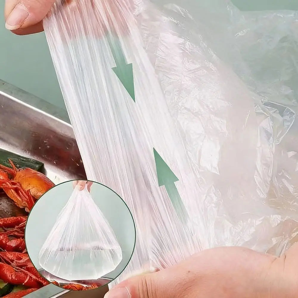 50-Pack Elastic Transparent Food Covers – Stretch Wrap Bags