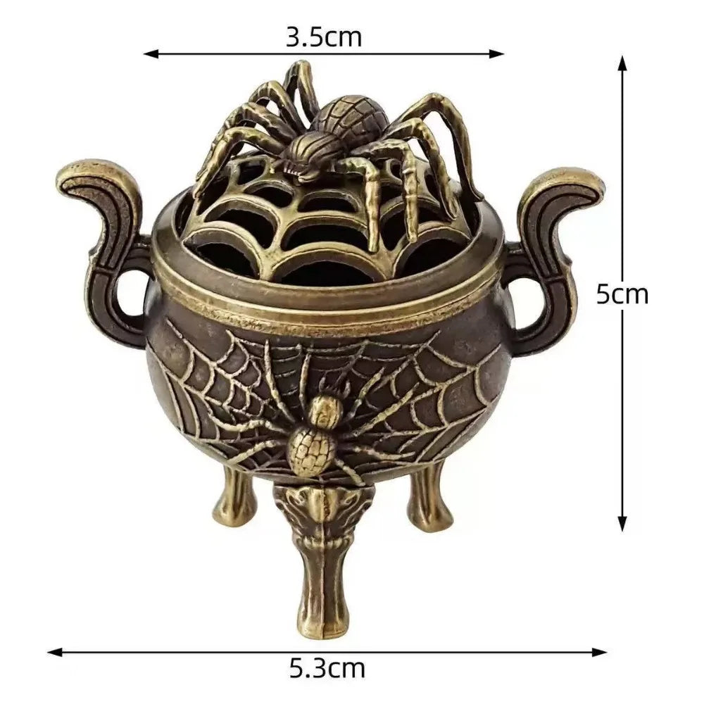 Vintage Alloy Lotus Incense Burner – Hollow Three-Legged Censer