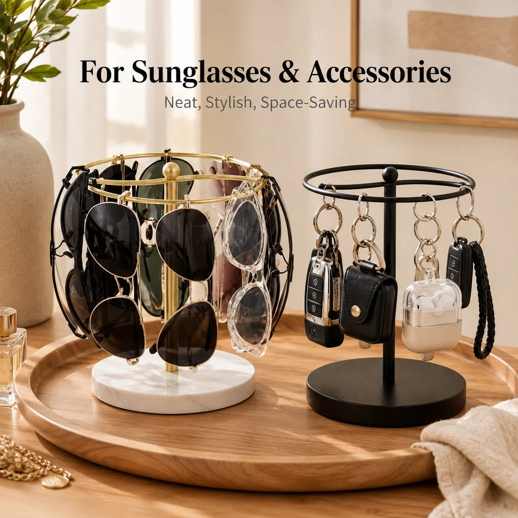 360° Rotating Sunglasses Organizer Stand | Desktop Eyewear Rack