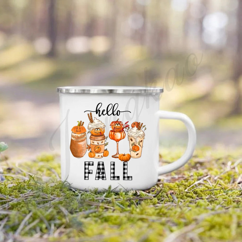 Tis' The Season Enamel Mug | Fall Coffee & Cocoa Cup Gift