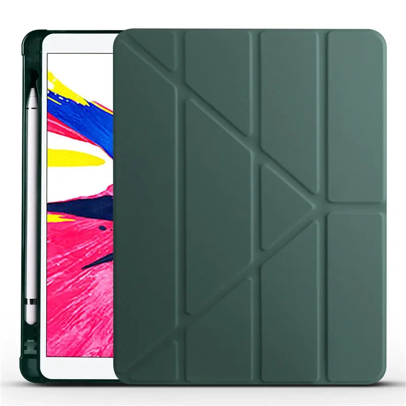 VIGENCIA iPad PU Leather Folio Case with Pen Holder Stand