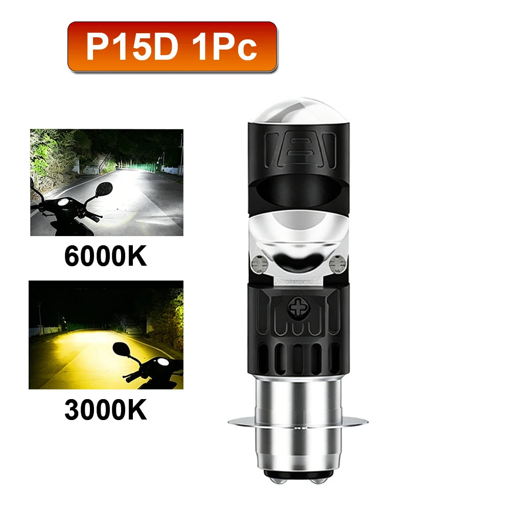 Motorcycle LED Headlight Bulb H4 H6 BA20D P15D – 40000LM