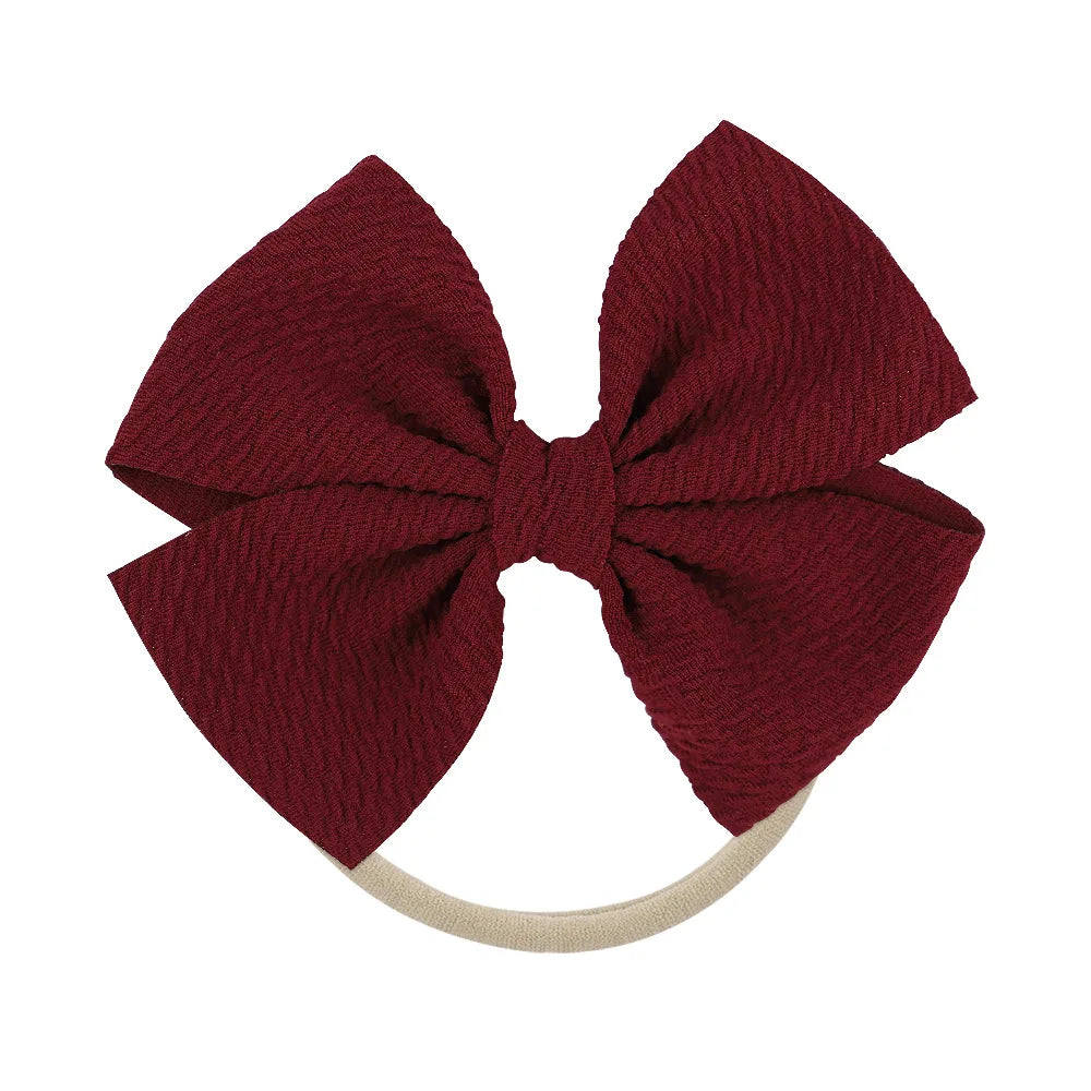 12-Pack Grosgrain Ribbon Hair Bows – Elastic Ponytail Holders