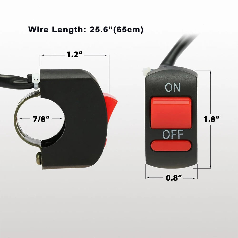 DC 12V Toggle Switch with Cable for Motorcycle & Car Lights