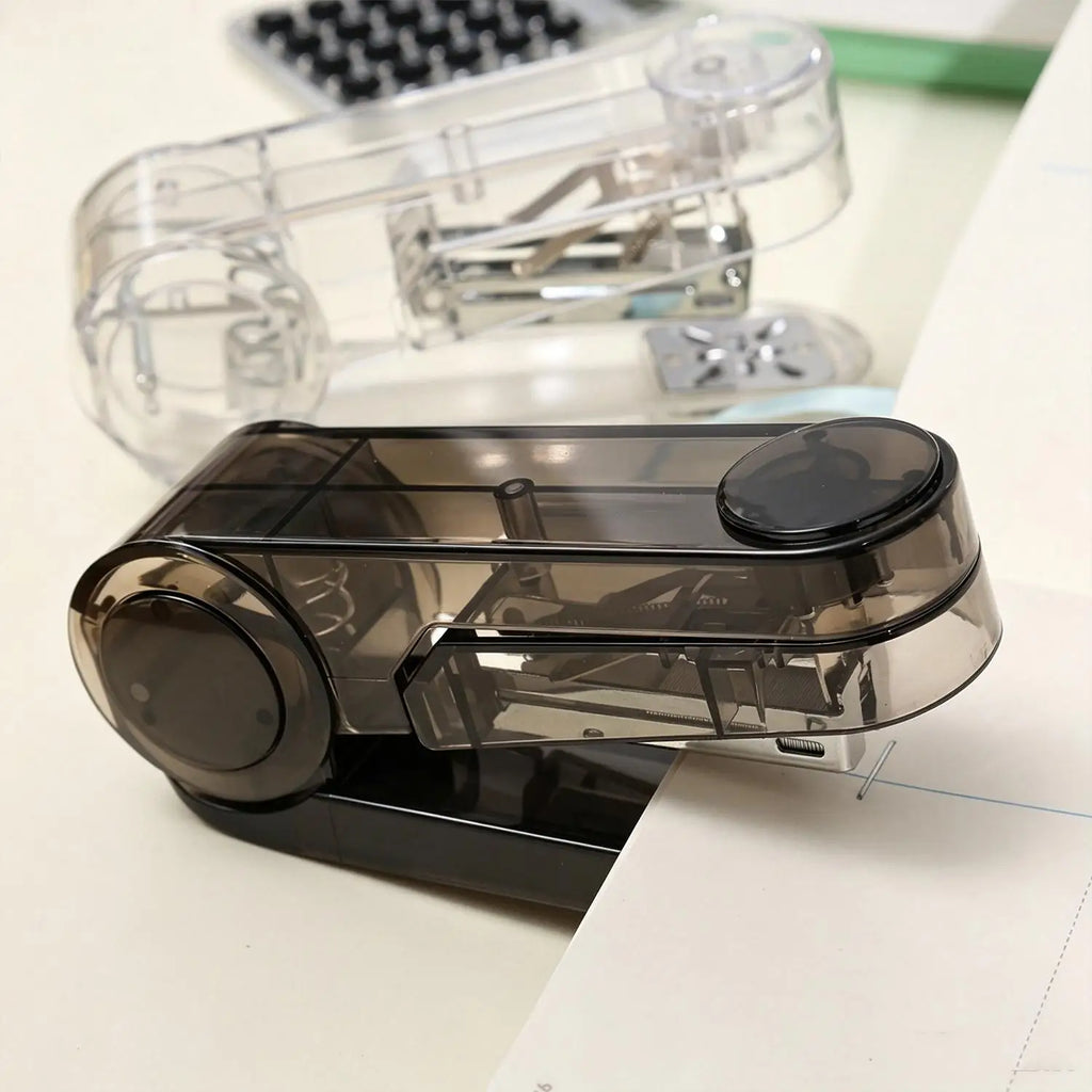 Transparent Rotatable Mini Stapler | 25-Sheet Notebook Binder