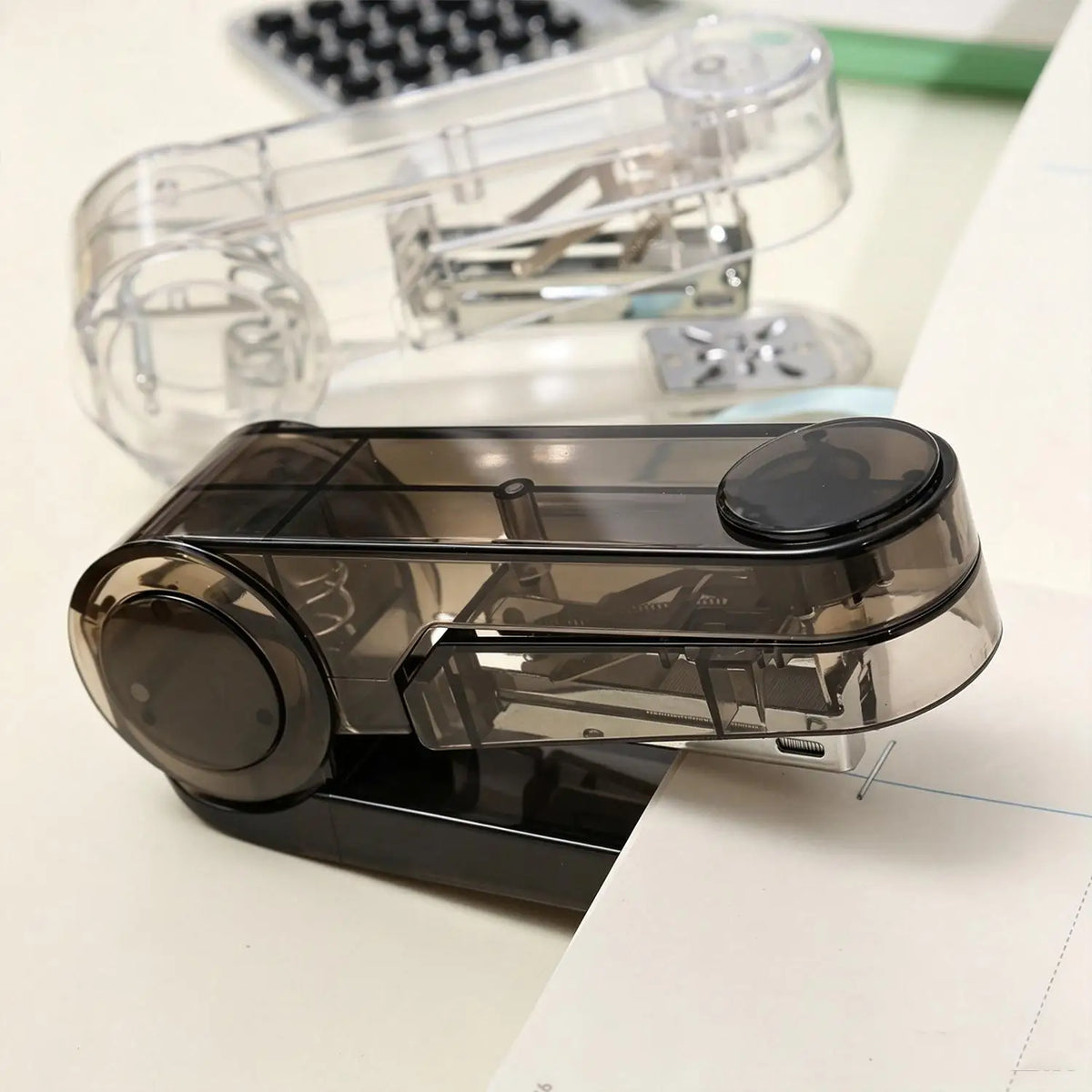 Transparent Rotatable Mini Stapler | 25-Sheet Notebook Binder