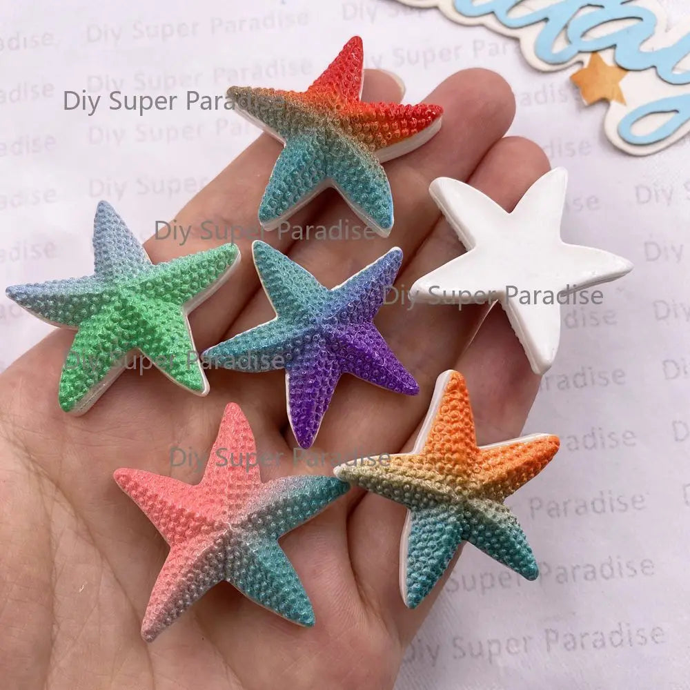 8-Piece Kawaii Resin Starfish Flatback Figurines for DIY Crafts