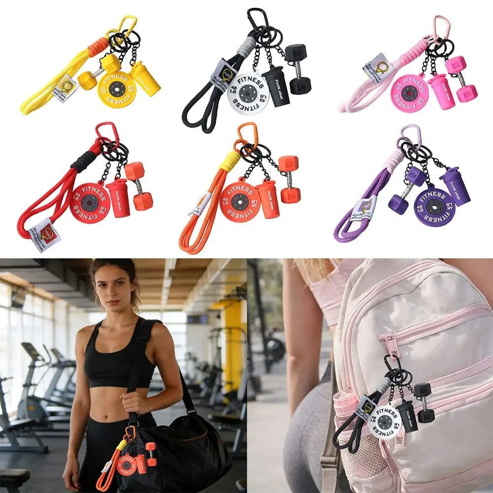 Dumbbell Keyring Bag Charm – Fitness Pendant Accessory