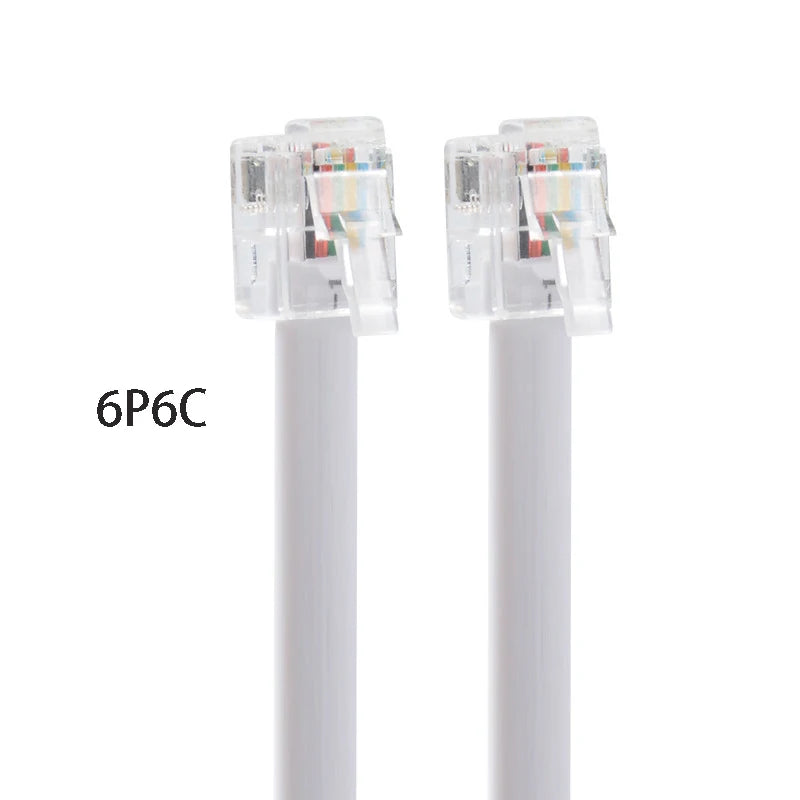 Pure Copper 6P6C RJ11 RJ12 Telephone Extension Cable 0.5–3m
